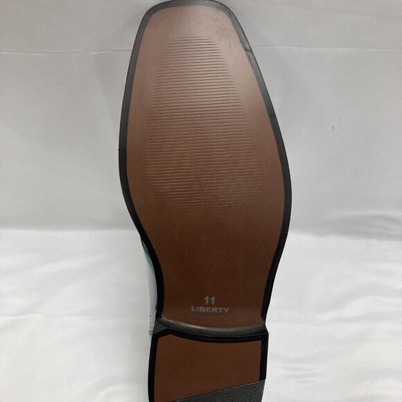 LIBERTYZENO Mens Leather Croco Print Oxford Two Toned Dress Shoes - Picture 6 of 6